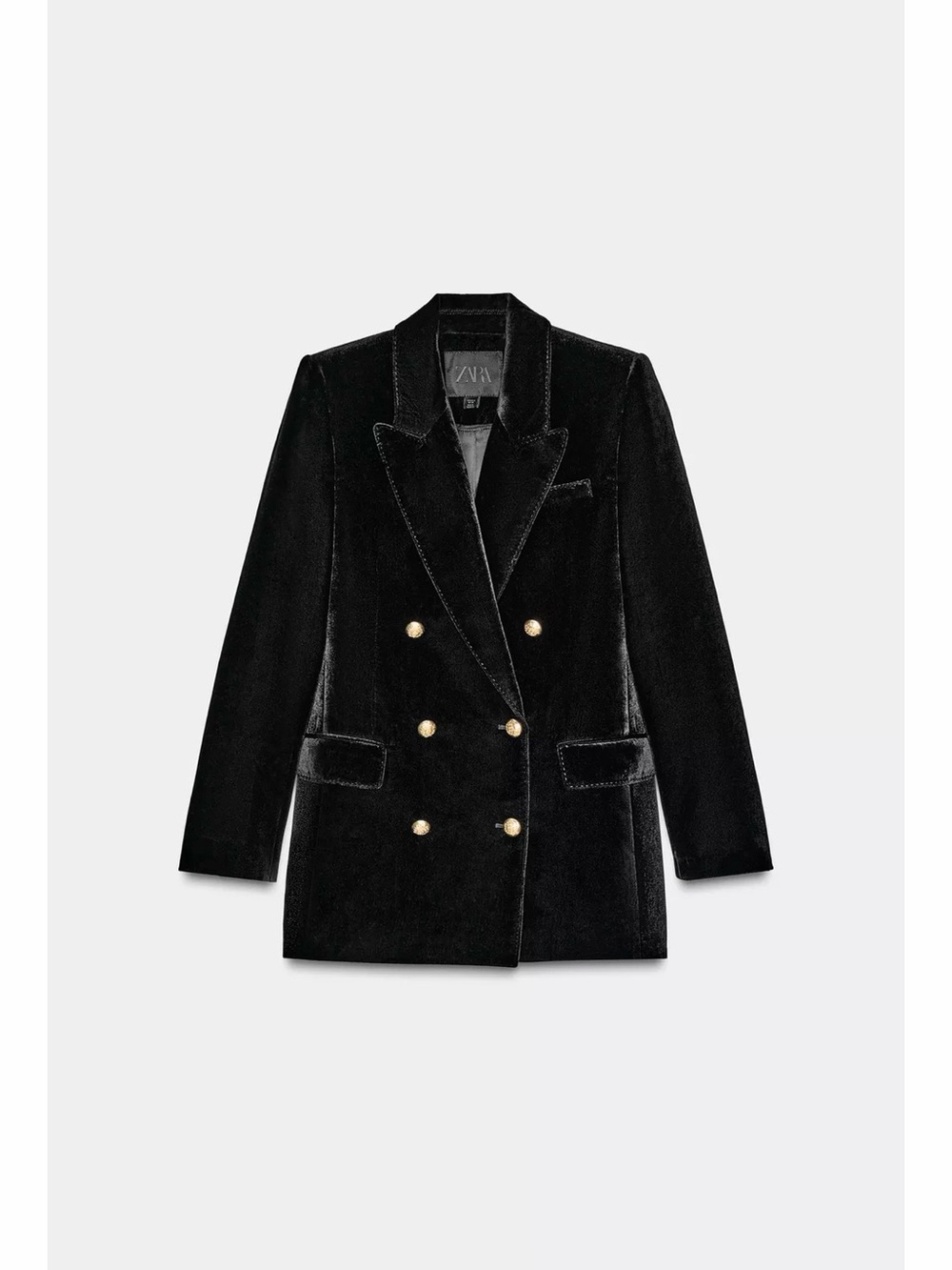 ZARA VELVET BLAZER ZW COLLECTION LIMITED EDITION BLACK X-Small